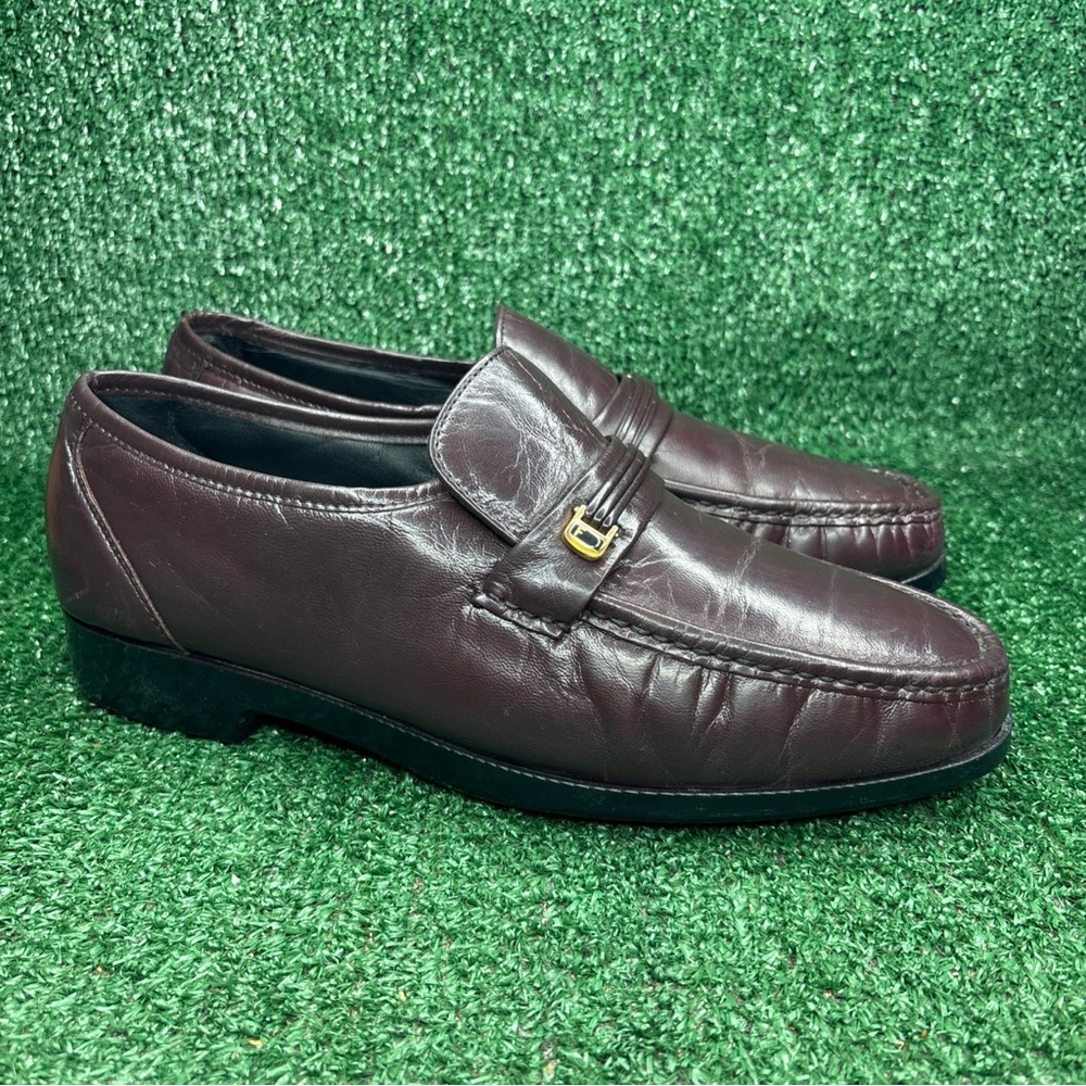 Florsheim Men's Riva Moc Toe Bit Loafers Burgundy Leather Size 10.5 EEE